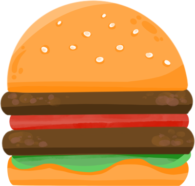卡通美食牛肉汉堡