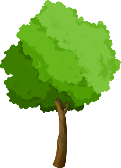 卡通绿树