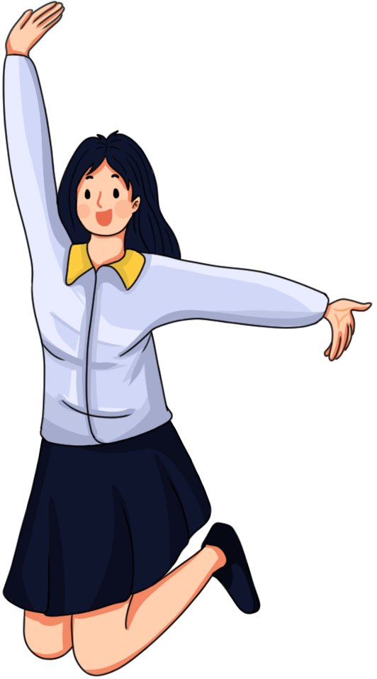 跳起来的女孩