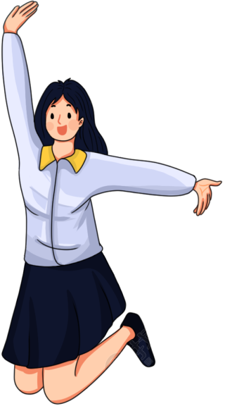 跳起来的女孩
