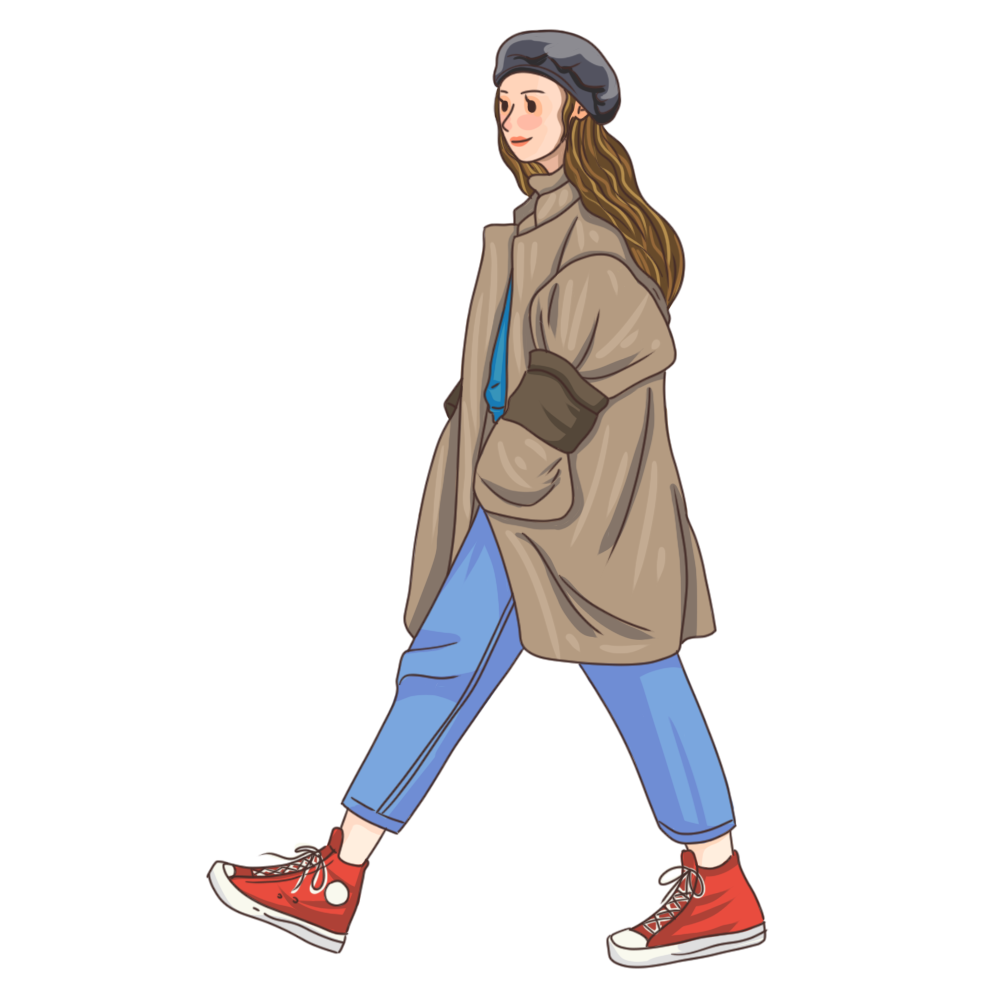 卡通人物洋气女生