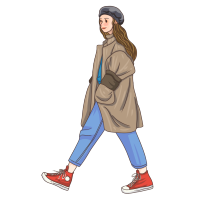 卡通人物洋气女生