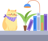 书桌/猫咪/书本