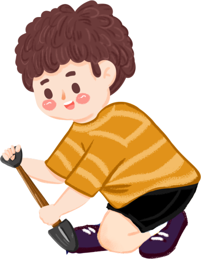 植树节种树小男孩