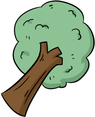 卡通绿色大树插画