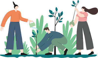 植树节种树插画人物