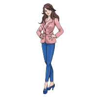 卡通手叉腰女孩