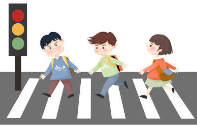 小学生过马路