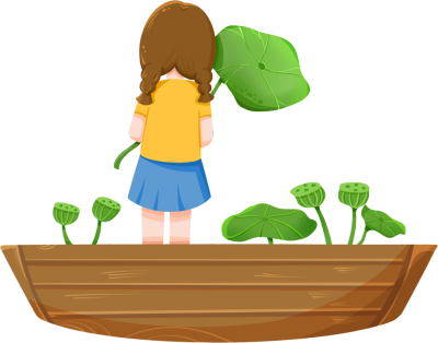 站在船上的少女背影