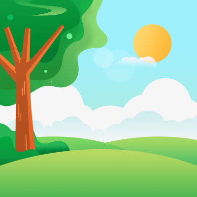 草地蓝天大树背景图