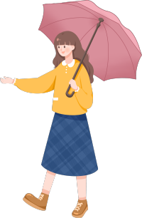 打伞女生