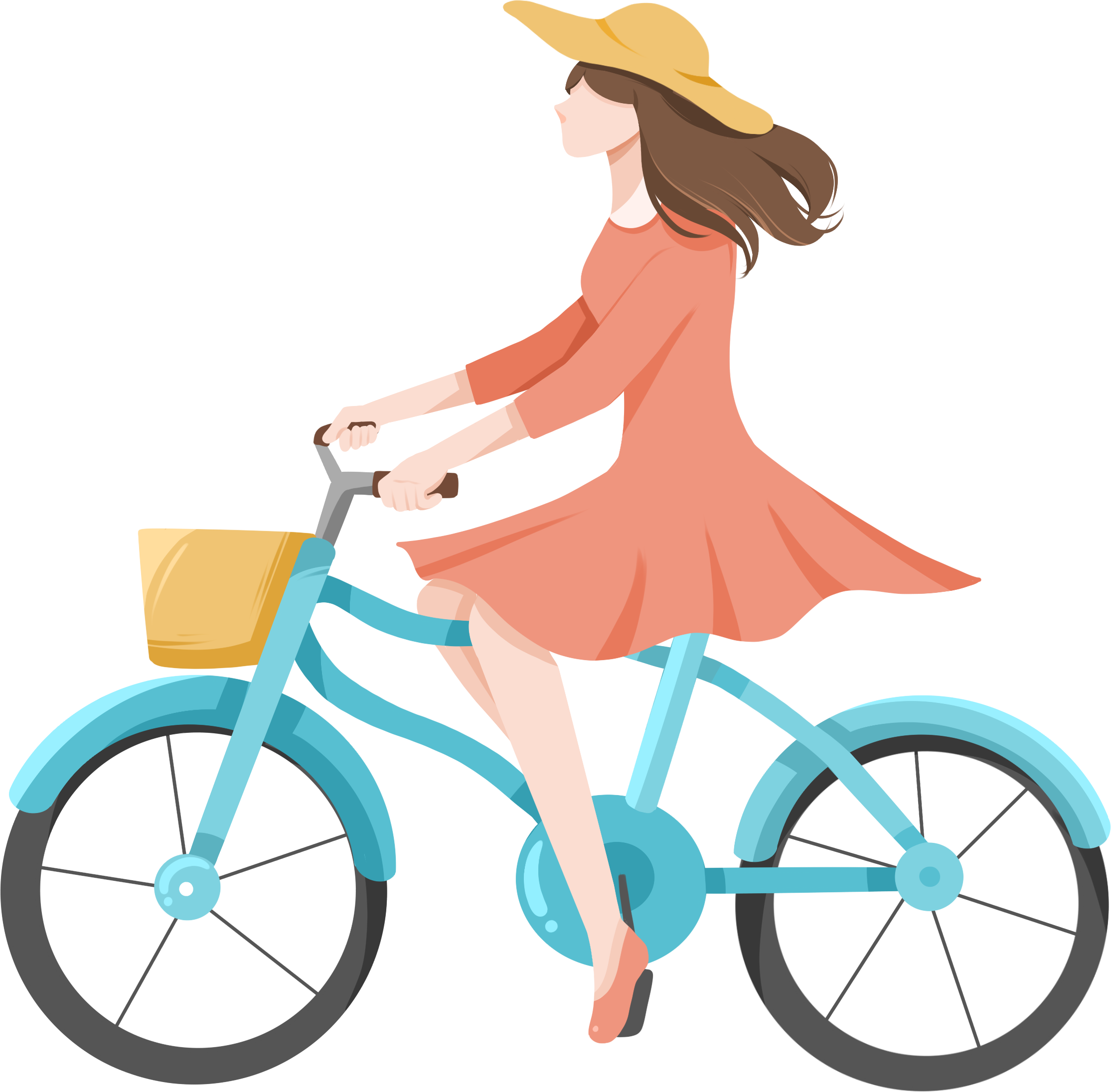 女孩骑自行车骑自行车图片-商业图片-正版原创图片下载购买-VEER图片库