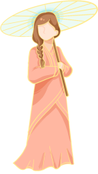 打伞少女图片