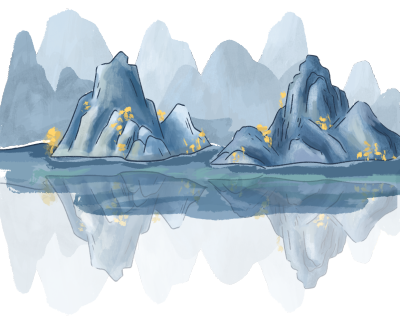 古风水墨画山水图片