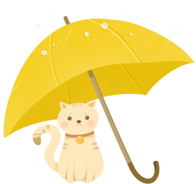 雨伞下的猫咪图片