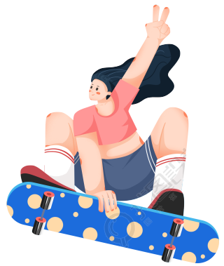 滑板女孩图片