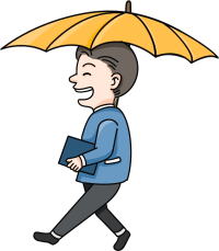 打雨伞的人图片