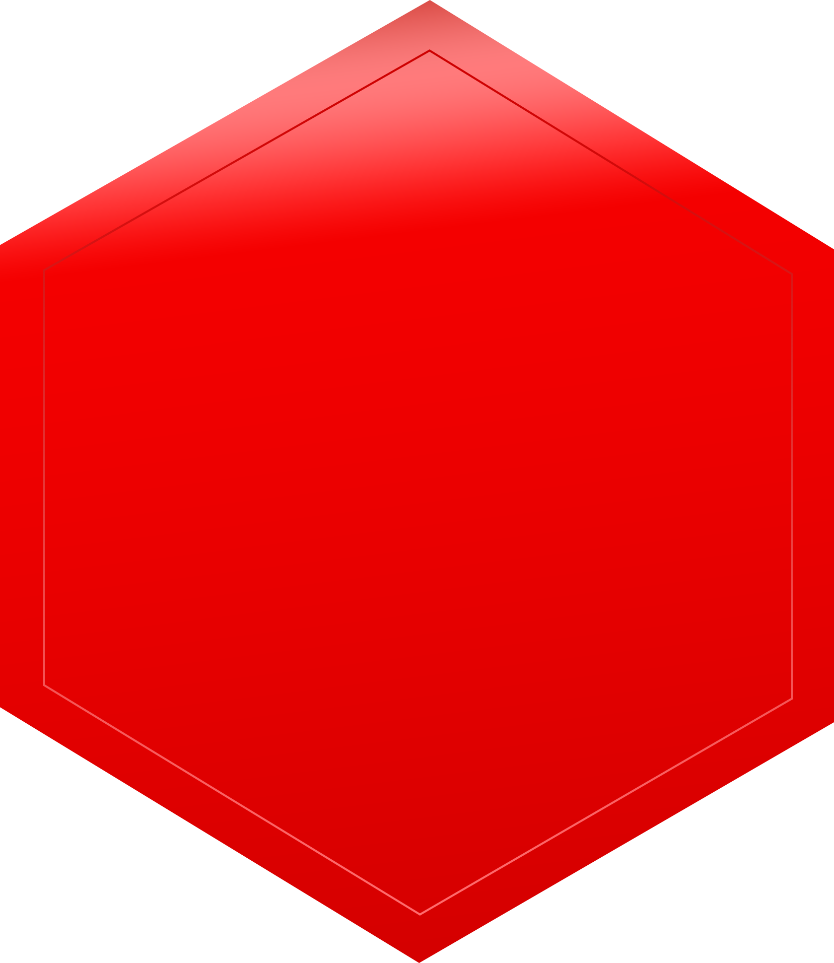 六角形红色渐变标签