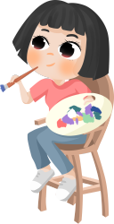 画画的小孩图片