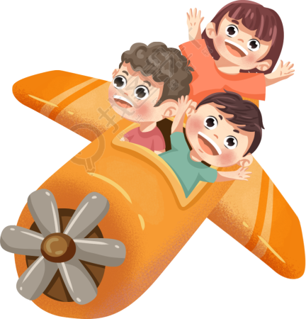 小孩坐飞机图片