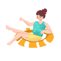 游泳圈女生图片