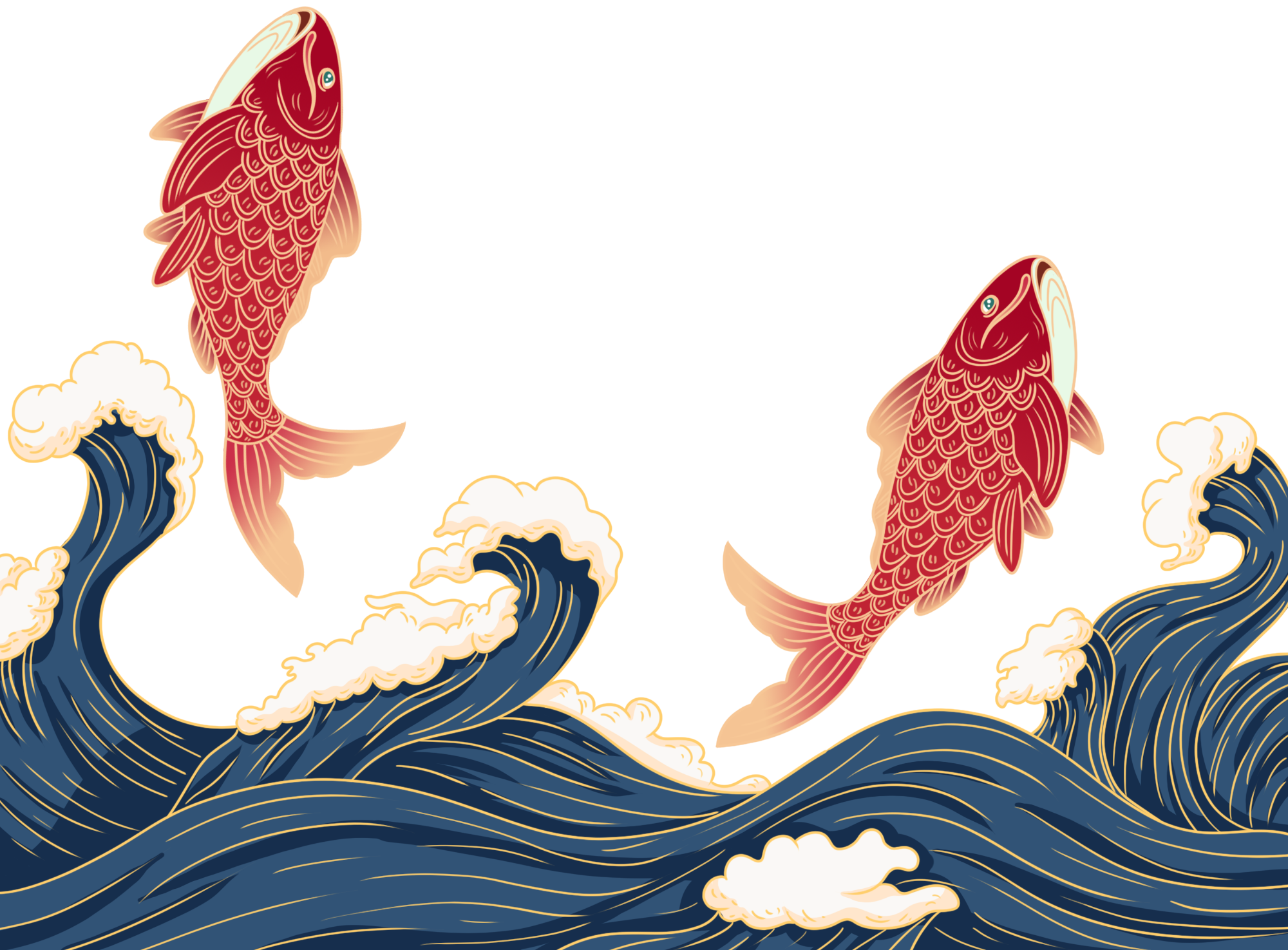 海浪鲤鱼图片