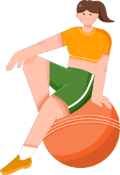 坐瑜伽球女生图片
