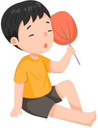 拿扇男孩夏日高温