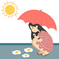 遮阳伞女孩