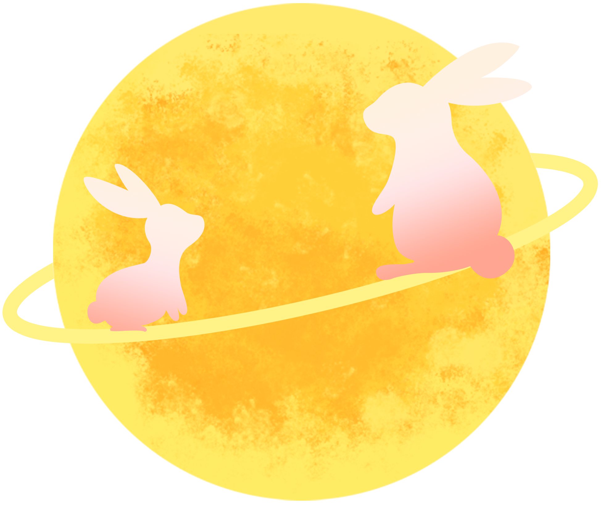 月球兔子绘画图片如何画?