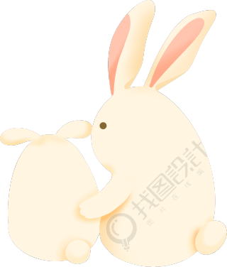 两只兔子玉兔中秋节动物可爱图片