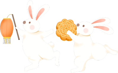 两只兔子玉兔中秋节月饼灯笼图片
