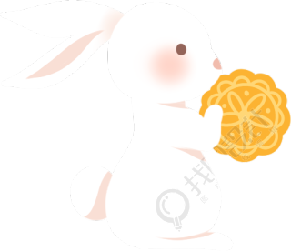 兔子抱月饼图片