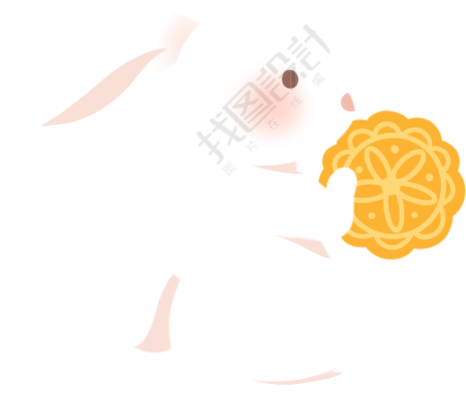 兔子抱月饼图片