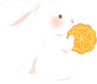 兔子抱月饼图片