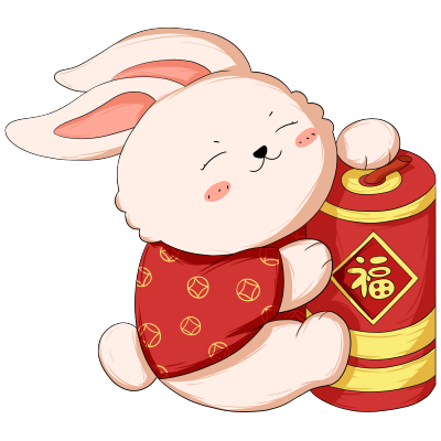 兔年形象图片十二生肖鞭炮新春