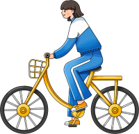 骑车女生自行车学生上学校服女孩