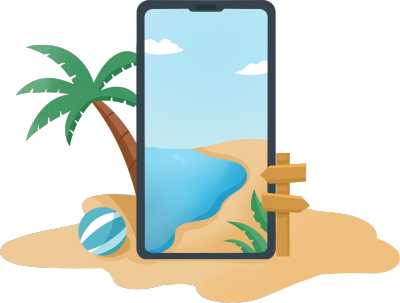 海景手机图片沙滩椰树排球