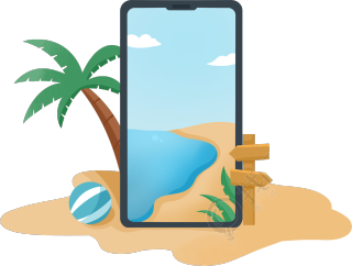 海景手机图片沙滩椰树排球