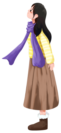 冬天的小女孩文艺小清新女生