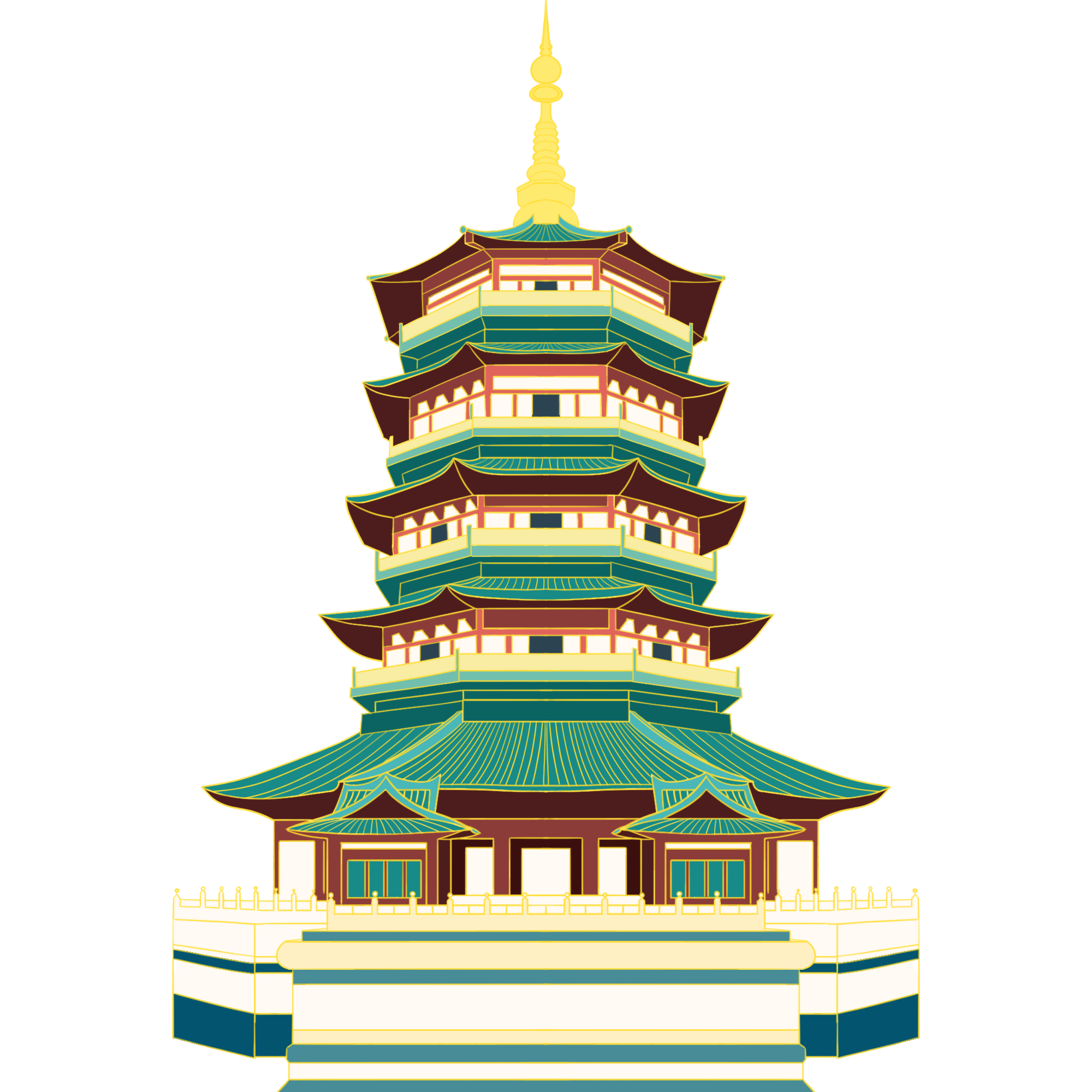 古典国风宝塔古建筑