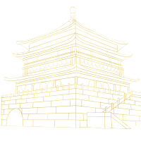 国潮手绘线条建筑图片
