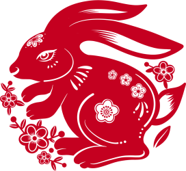 兔子花边剪纸图片