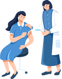 小女孩打针打疫苗图片