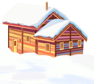 雪地小雪小木屋屋子