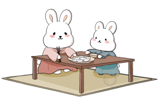 兔年小兔子吃饺子图片