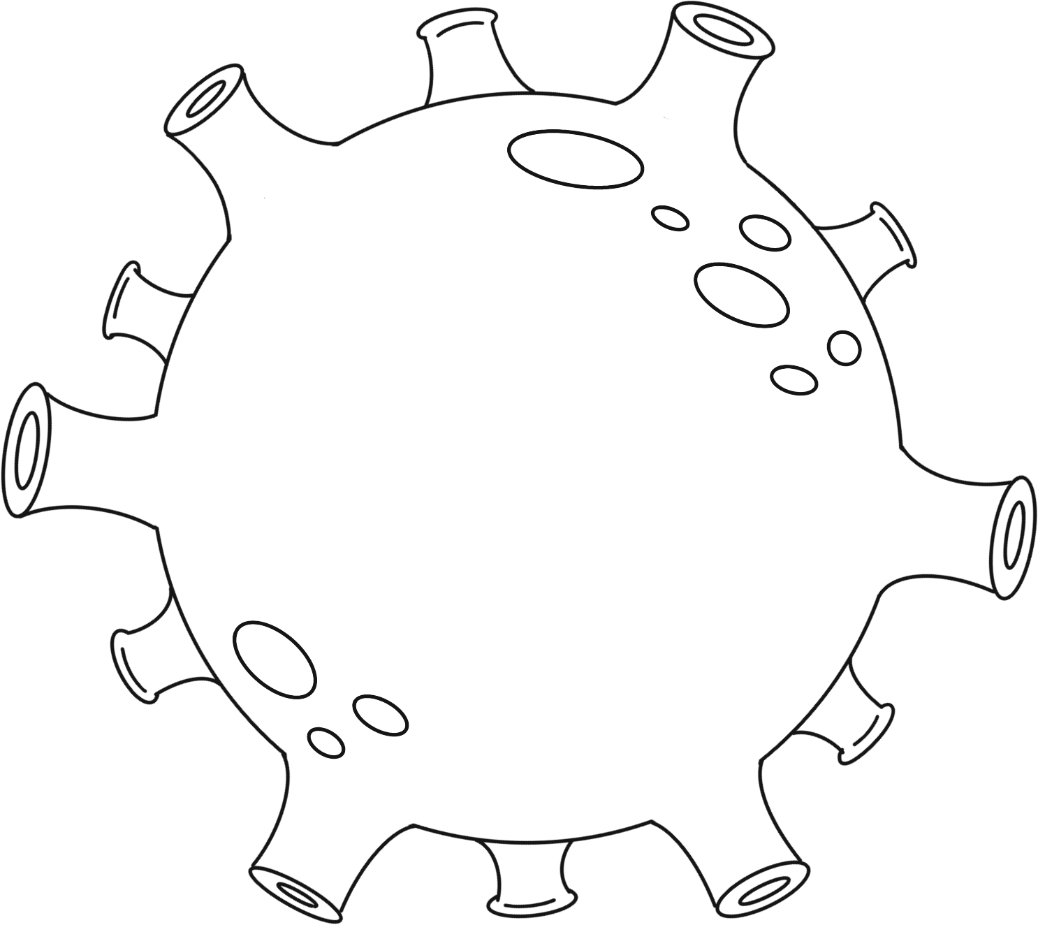 新冠病毒线稿