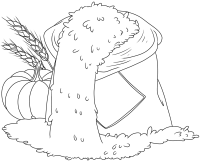 农家秋季大丰收袋子线稿