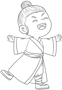 古装小男孩卡通人物线稿
