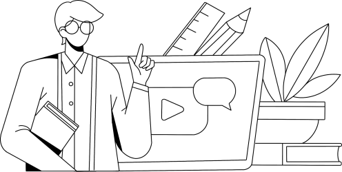 商务办公课程视频教育线稿